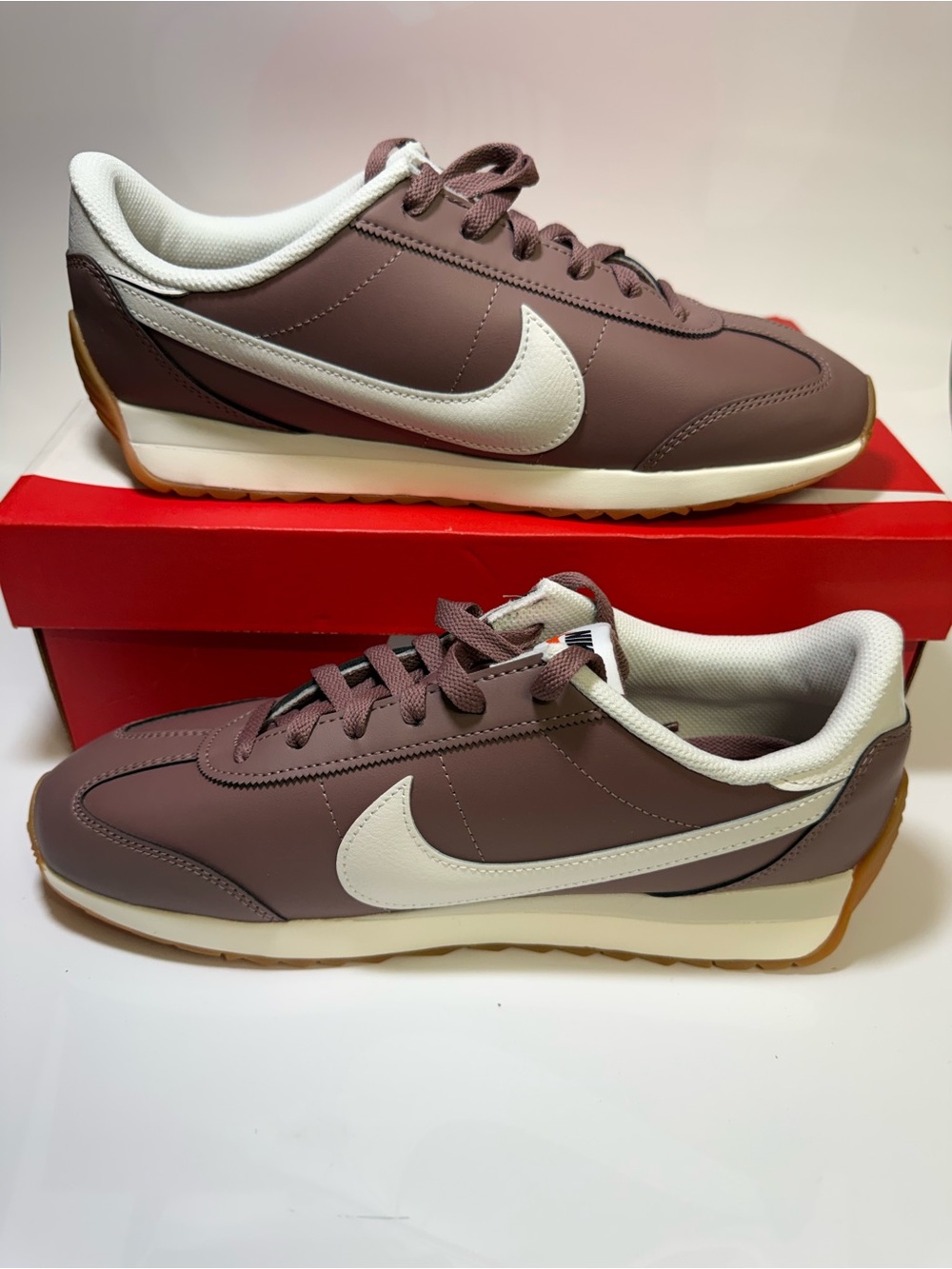 Nike Mauve Retro Runner with White Swoosh and Gum Outsole - Picture 2 of 6